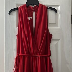 Holiday Red Boston Proper Dress with Keyhole Detail